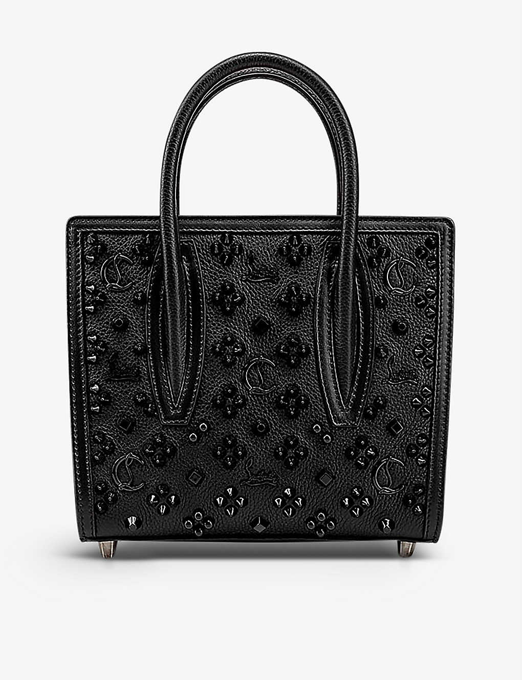 Shop Christian Louboutin Womens Black/ultrablack Paloma S Mini Leather Tote Bag