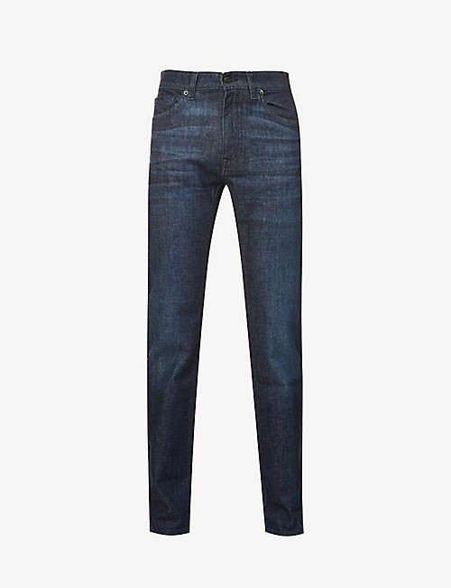 BOSS: Mid-rise tapered stretch-denim jeans