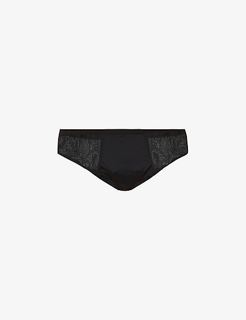 PANTYS：Bikini 高腰弹力梭织经期三角内裤
