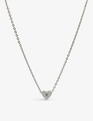 LITTLESMITH: Personalised Initial silver-plated stainless-steel necklace