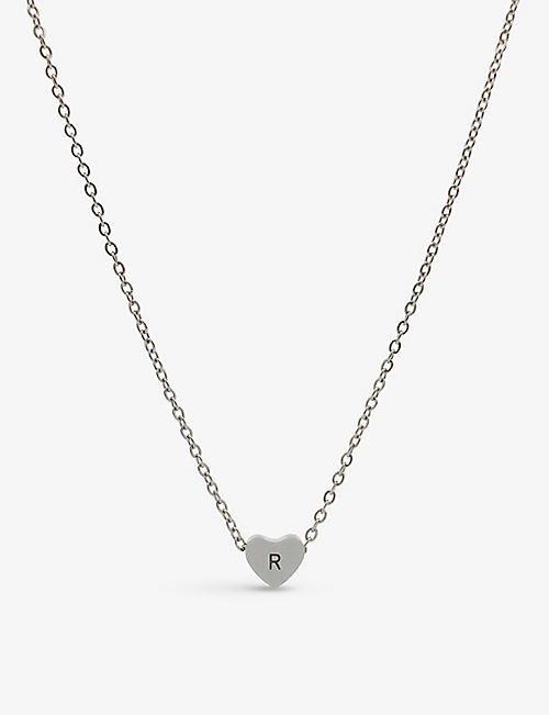 LITTLESMITH: Personalised Initial silver-plated stainless-steel necklace