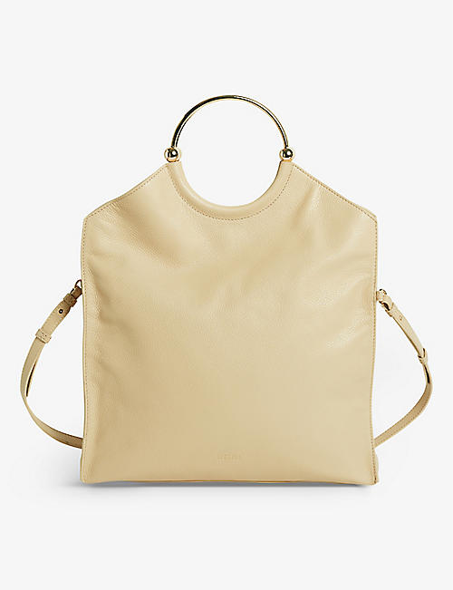 CLAUDIE PIERLOT: Anouk ring-detail large leather shoulder bag