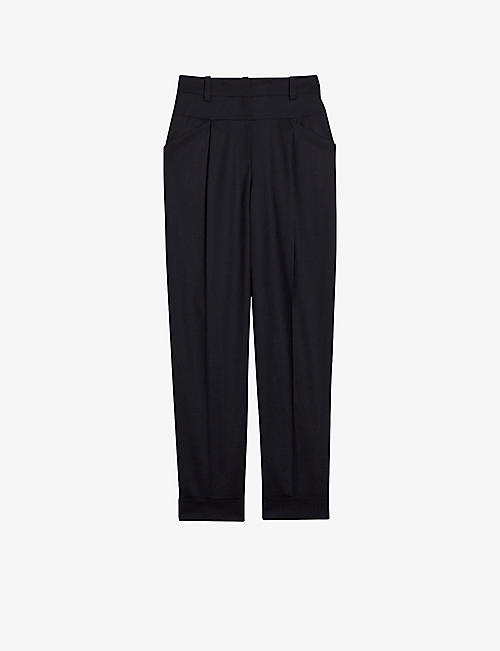 CLAUDIE PIERLOT: Pala tapered-leg stretch wool-blend trousers
