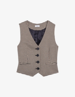 CLAUDIE PIERLOT Tily check print woven waistcoat