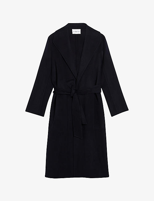 CLAUDIE PIERLOT: Gracieux self-tie wool-blend coat