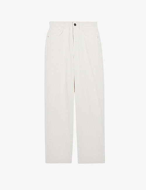 CLAUDIE PIERLOT: Paletter high-rise boyfriend-style cotton trousers