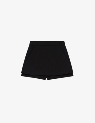 Shop Maje Women's Noir / Gris Pamo Skirt-style Shorts