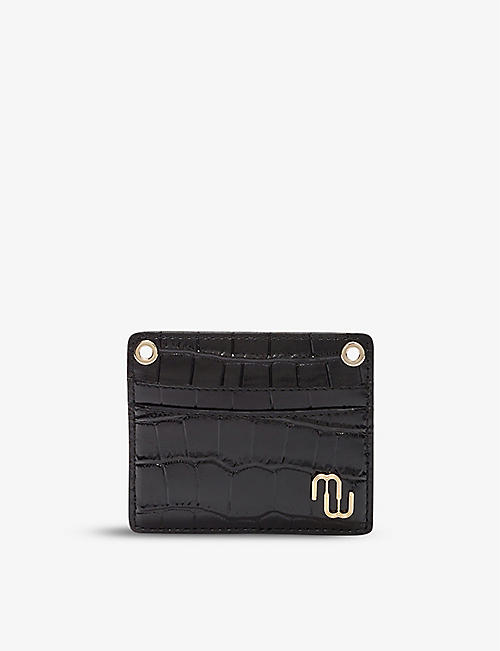 MAJE: Sibil croc-embossed leather wallet-on-chain