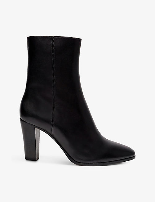 MAJE: Fanette pointed-toe leather ankle boots
