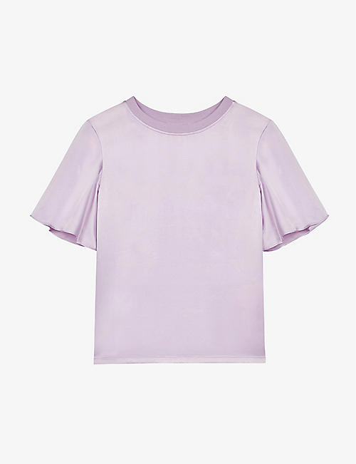 MAJE: Tanka silk and cotton panel T-shirt