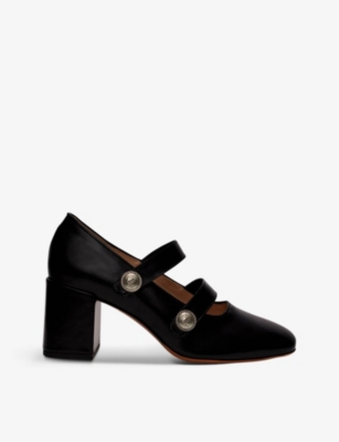 MAJE Flirte square-toe leather Mary Jane heels