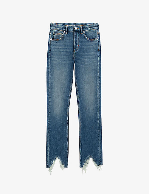 MAJE: Pachabfran straight-leg mid-rise stretch-denim jeans
