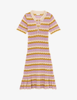 sandro crochet dress SANDRO - Ethel polo-style crochet dress