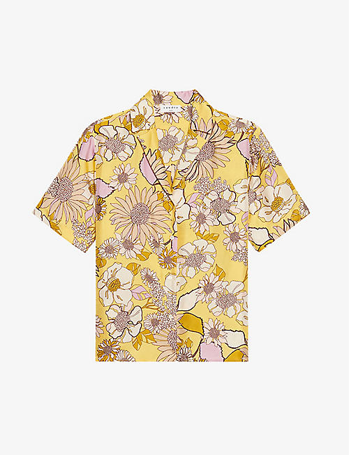 SANDRO: Fidele floral-print woven pyjama shirt