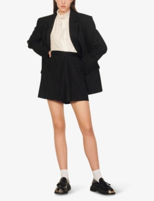 SANDRO: Hugo high-rise woven shorts