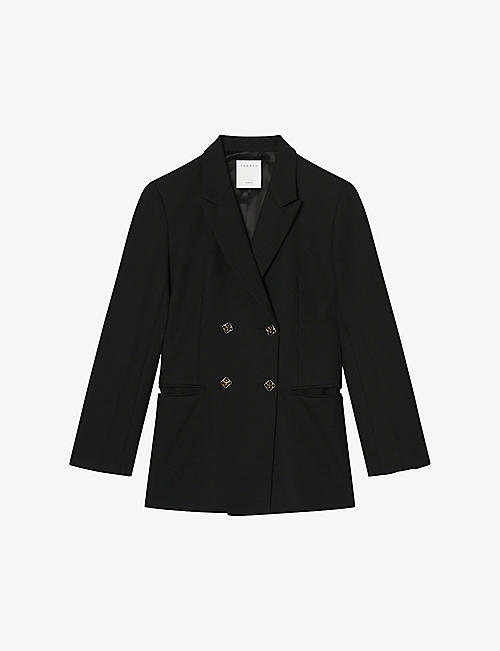 SANDRO: Malory double-breasted wool-blend blazer