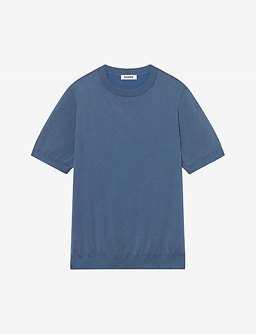 SANDRO: Pablo crewneck classic-fit knitted T-shirt
