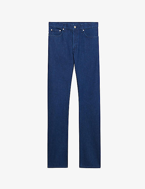 SANDRO: Mid-rise slim-fit organic cotton-denim jeans