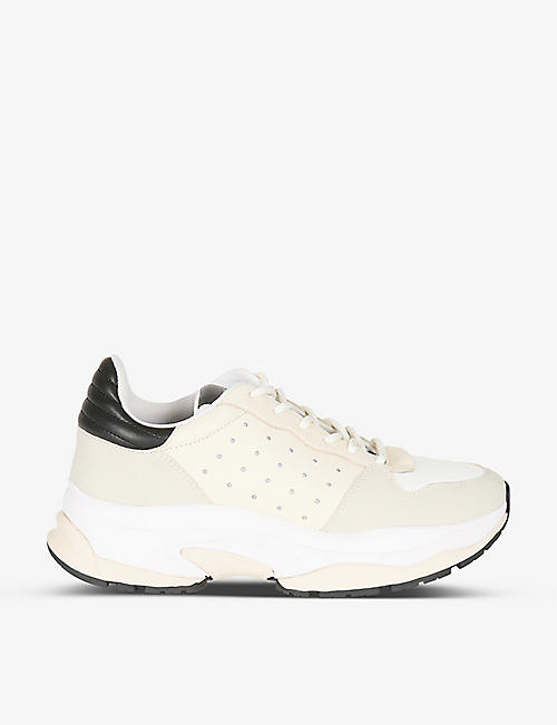 SANDRO: Sharp low-top leather trainers