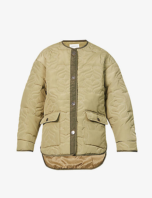 SANDRO: Oversized quilted shell hooded jacket