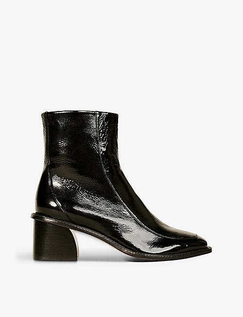 SANDRO: Heeled patent leather ankle boots