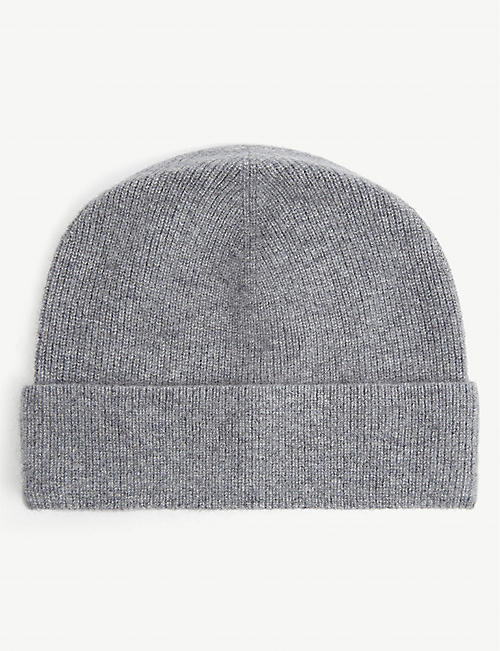 SANDRO: Ribbed cashmere beanie hat