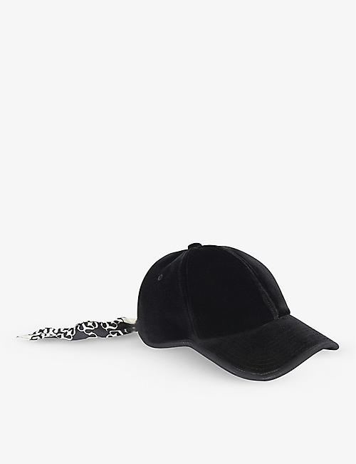 SANDRO: Jockey motif-embellished stretch-woven cap and scarf