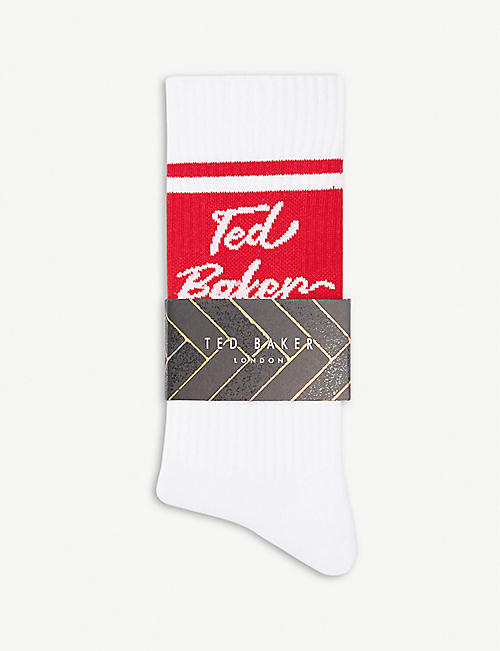 TED BAKER: Radsock logo-print cotton-blend socks