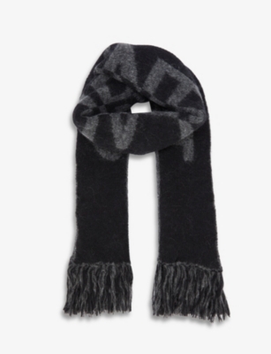 Yves Saint Laurent, Accessories, Ysl Grey Wool Scarf