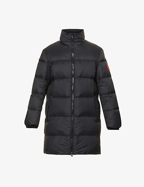 HUGO: Padded quilted recycled-polyester down coat