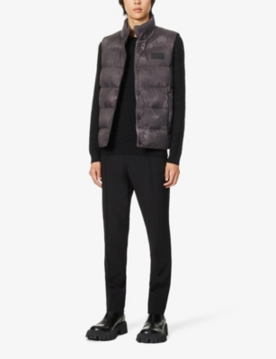 Hugo Boss Brand-patch Padded Shell Gilet In Multi-coloured