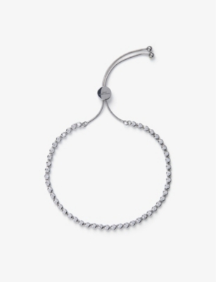 THE WHITE COMPANY: Crystal-encrusted platinum-plated friendship bracelet