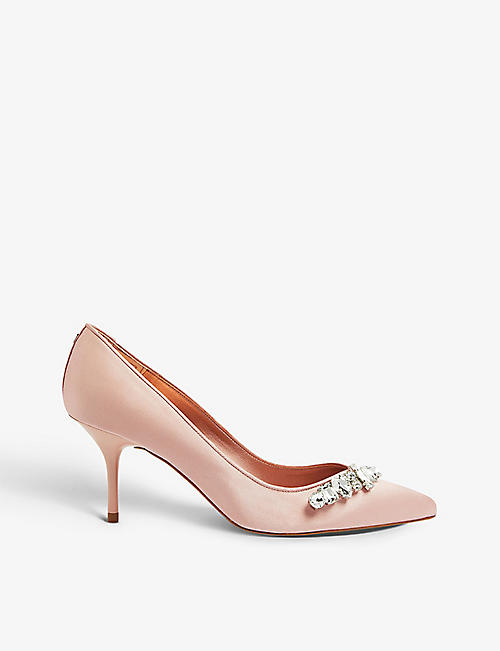 TED BAKER: Sparkal embellished-crystal mid-heel court shoes