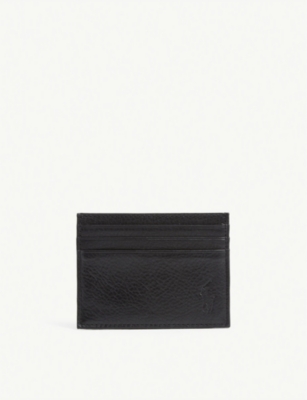 POLO RALPH LAUREN - Pony-embossed pebbled leather billfold wallet |  