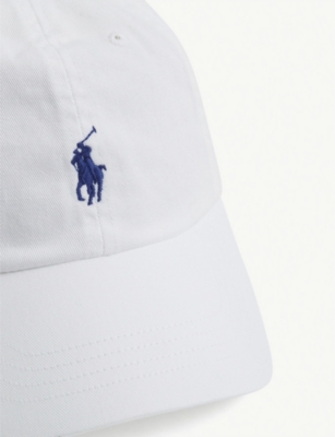 Shop Polo Ralph Lauren Men's White Marlin Blue Pony Logo-embroidered Cotton Chino Ball Cap