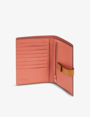 Shop Loewe Logo-debossed Medium Leather Wallet In Light Oat/honey