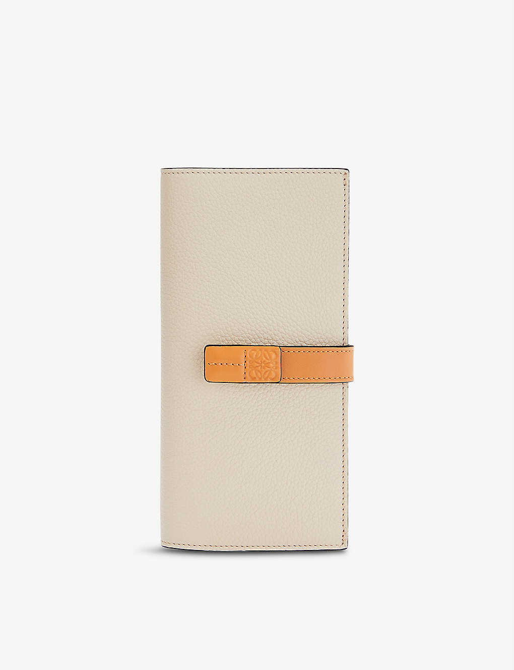 Loewe Logo-debossed Large Leather Wallet In Light Oat/honey