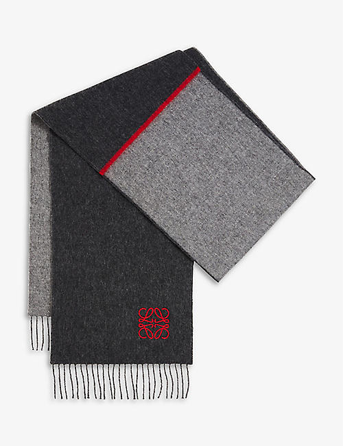 LOEWE: Colour-blocked wool and cashmere scarf