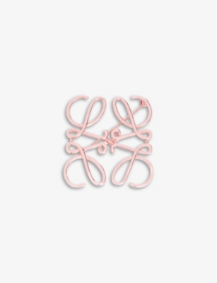 Loewe Anagram Rose Gold-toned Brass Brooch