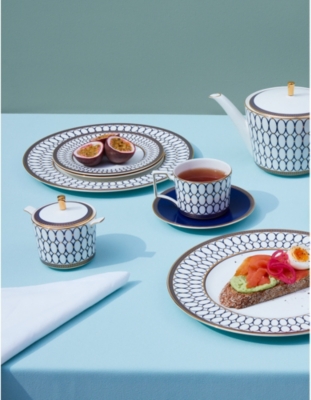 Wedgwood Renaissance Gold Graphic-print Porcelain Coffee Cup And Saucer