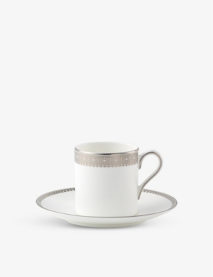 Vera Wang Wedgwood Vera Wang Lace Platinum Bone China Coffee Cup And Saucer Set