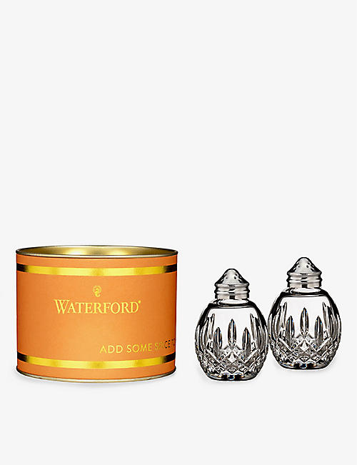 WATERFORD: Giftology Lismore round crystal salt and pepper set