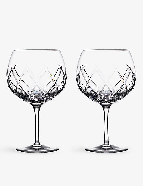 WATERFORD: Gin Journey Olann balloon crystal glasses set of two