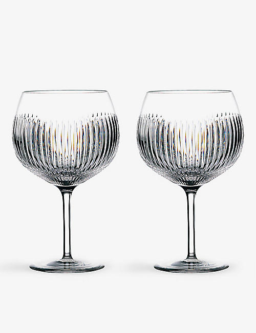 WATERFORD: Gin Journey Aran Balloon crystal glasses set of two