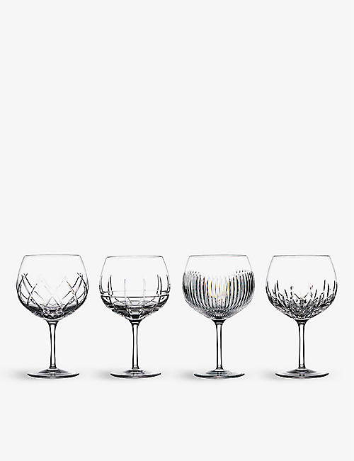 WATERFORD: Gin Journey Aran Balloon crystal glasses set of four