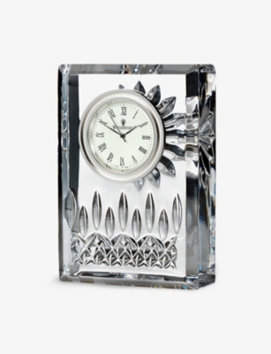 WATERFORD: Lismore crystal glass clock 11cm
