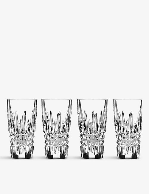 WATERFORD：Lismore 切割水晶玻璃杯四件装