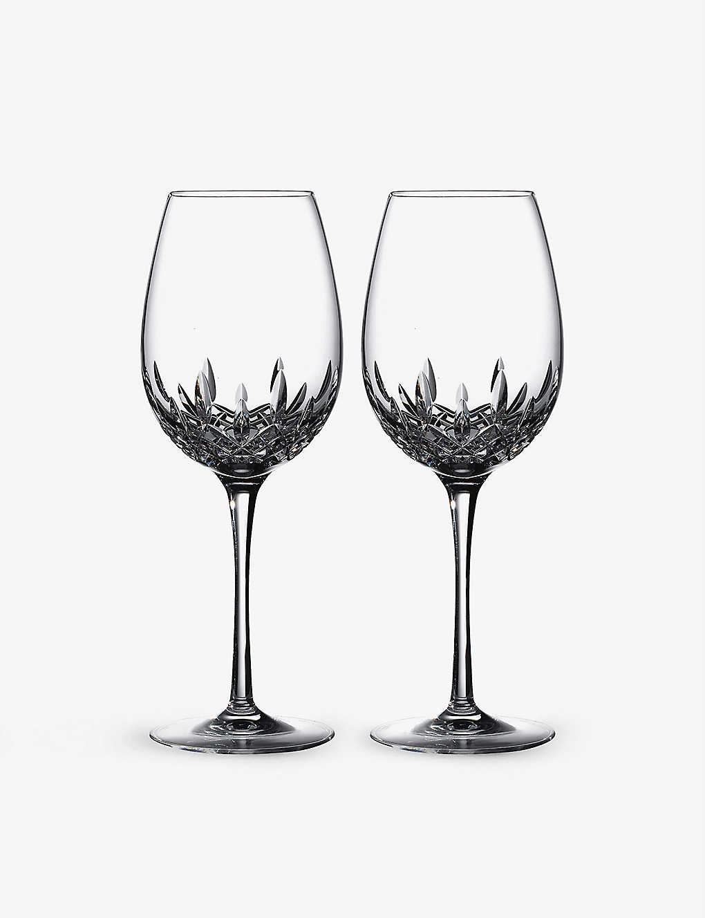 Waterford Lismore Essence Crystal Wine Glasses Set Of Two