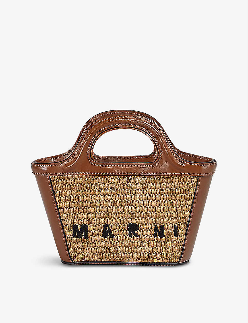 Marni Womens Raw Sienna Tropicalia Micro Raffia And Leather Cross-body Bag