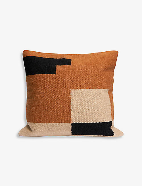 MORROW SOFT GOODS: Saba patchwork wool and cotton-blend throw pillow 50cm x 50cm